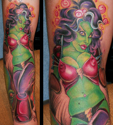 Tattoos - Nature Fire tattoos - Dingy bun, space gal